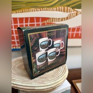 Vintage Ralph Lauren Polo Limited Edition Polo Player Mug Set 4 NIB 1978